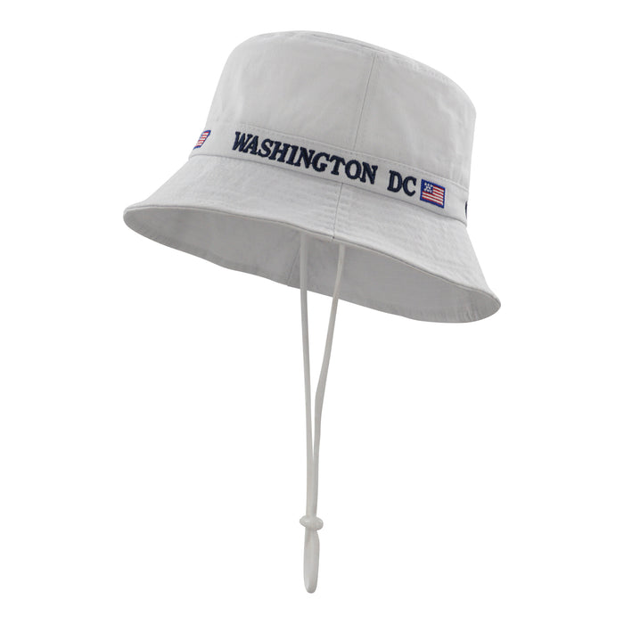 White Washington DC Bucket Hat