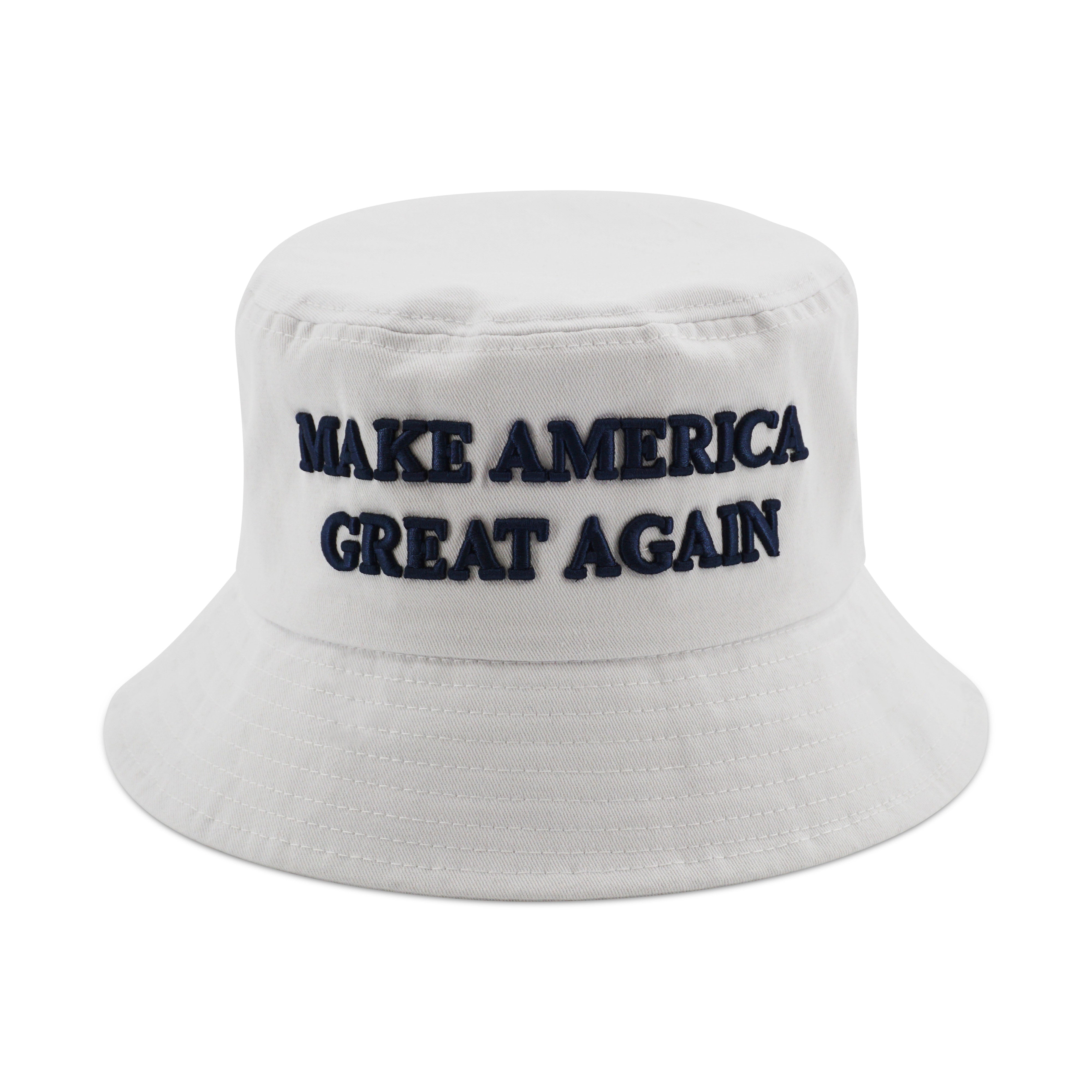 MAGA BUCKET HAT WHITE MAKE AMERICA GREAT AGAIN BUCKET HAT