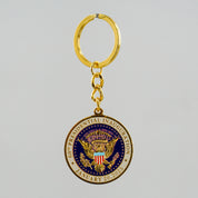 Trump 45th and 47th President Gold Metal Keychain