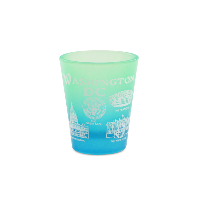 PANORAMIC WDC SHOT GLASS  TIE DYE GREEN/BLUE
