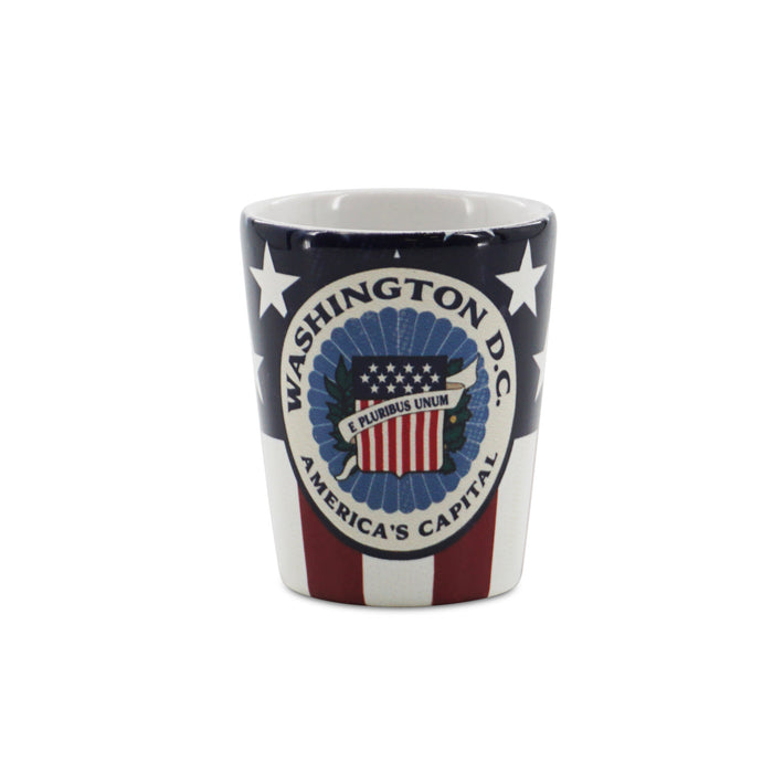 SHOT GLASS RETRO WASH SEAL FLAG