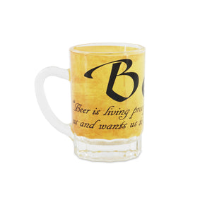 SHOT GLASS MUG BEER QUOTE WITH HANDLE