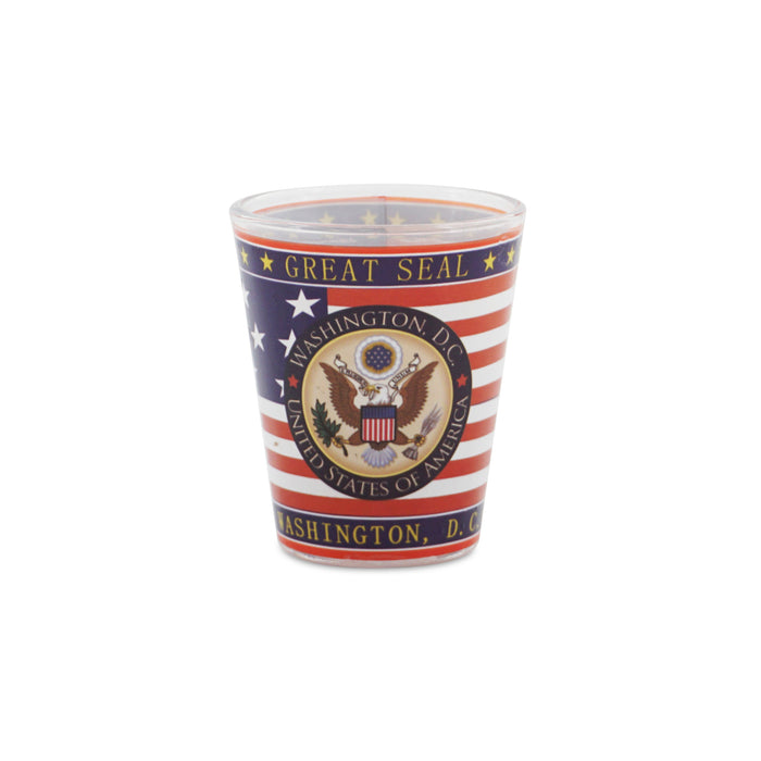 SHOT GLASS GREAT SEAL & USA FLAG