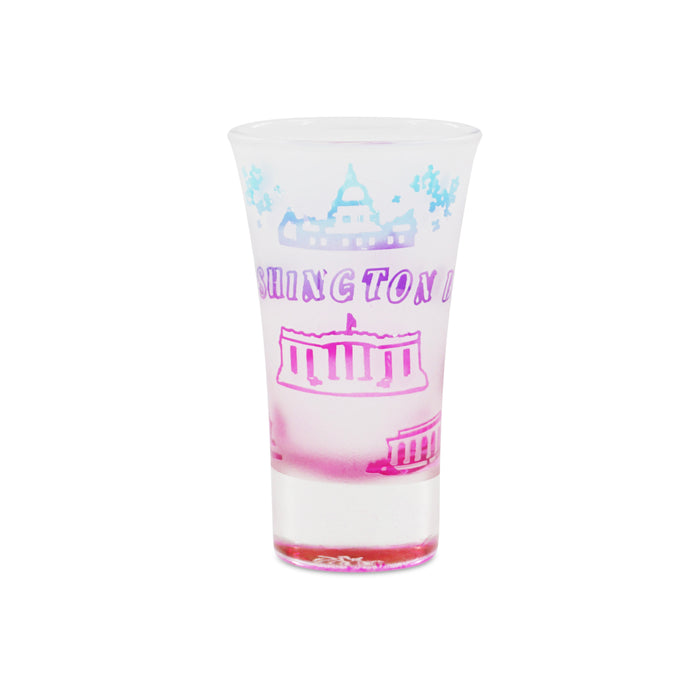 FROSTED SHOOTER GLASS PINK WASHINGTON DC BUILDINGS