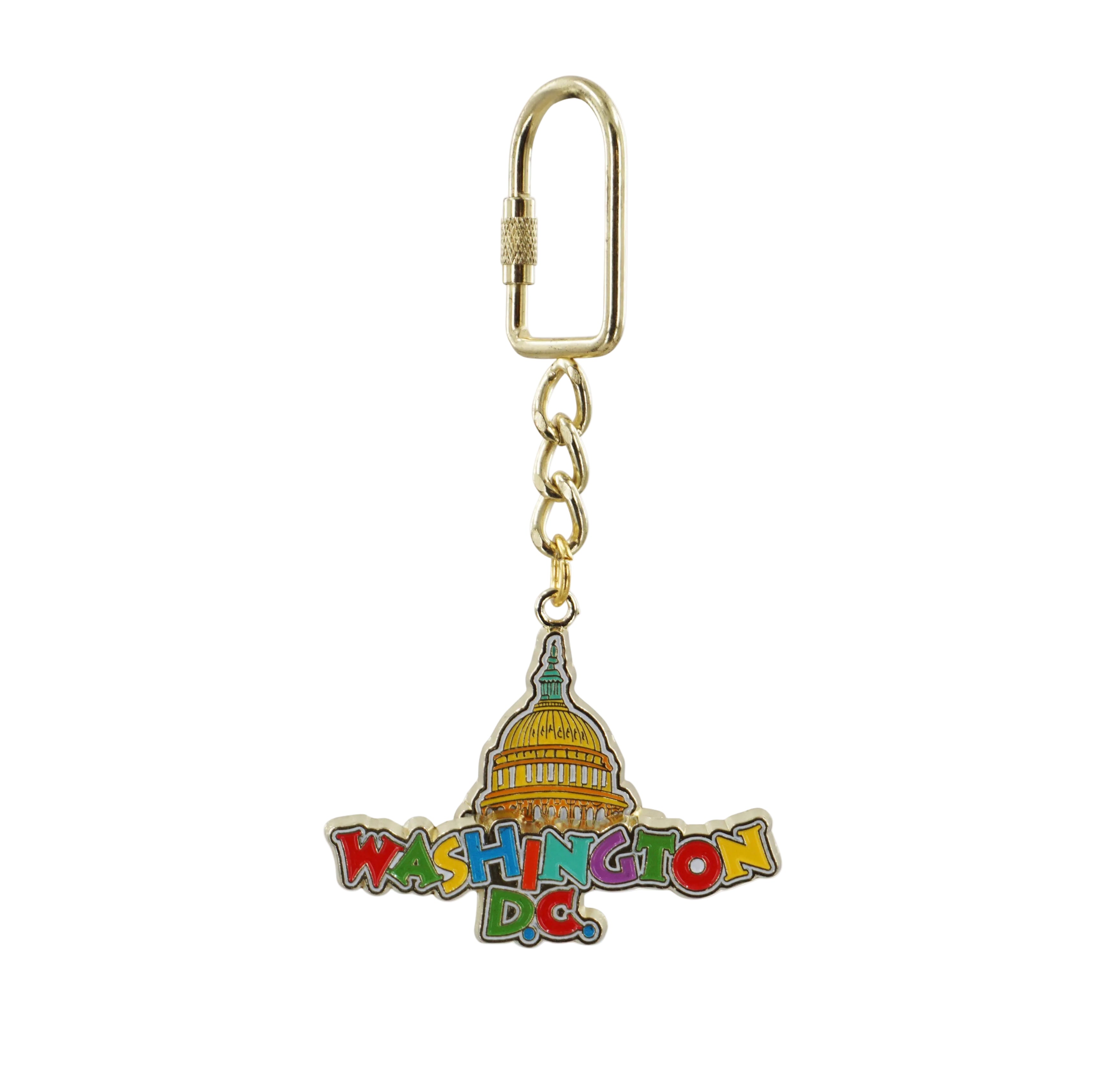Washington Dc Capitol Gold metal keychain