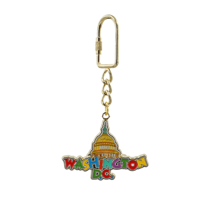 Washington Dc Capitol Gold metal keychain
