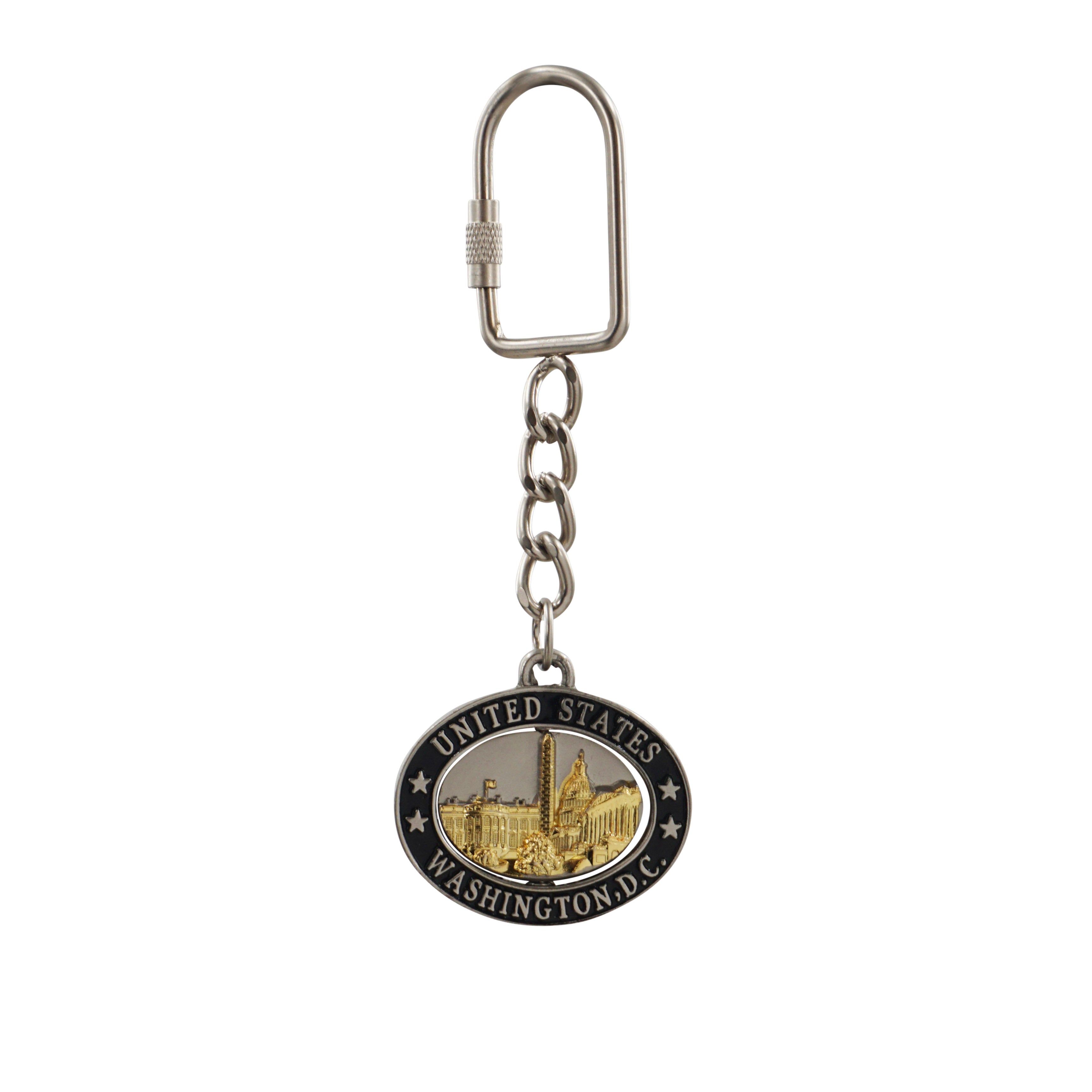 Washington Dc Silver Metal keychain Pano