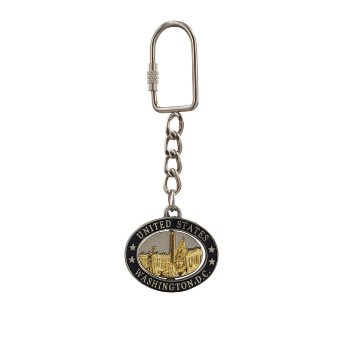 Washington Dc Silver Metal keychain Pano
