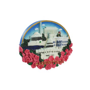 Washington DC Architectures and Cherry Blossom Oval Ceramic Magnet