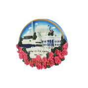 Washington DC Architectures and Cherry Blossom Oval Ceramic Magnet