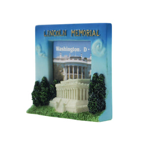 Lincoln Memorial Mini Picture Frame Ceramic Magnet