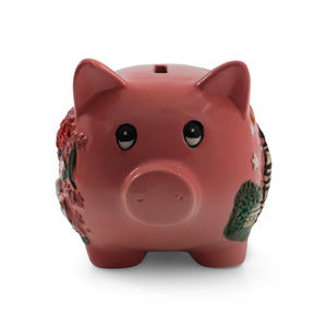Washington DC Hand-Painted Piggy Bank (Pink and Blue)