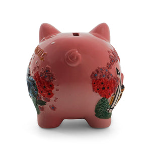 Washington DC Hand-Painted Piggy Bank (Pink and Blue)