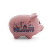 Washington DC Panorama Piggy Bank (Pink and Blue)