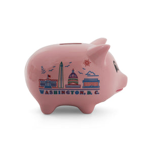 Washington DC Panorama Piggy Bank (Pink and Blue)