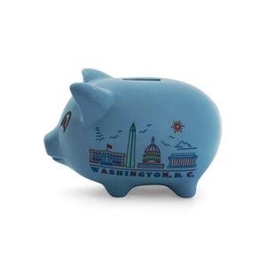 Washington DC Panorama Piggy Bank (Pink and Blue)