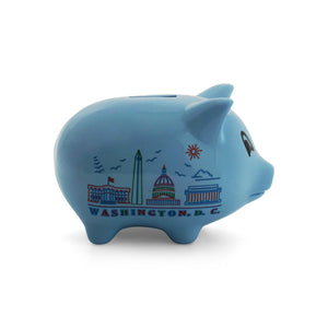 Washington DC Panorama Piggy Bank (Pink and Blue)