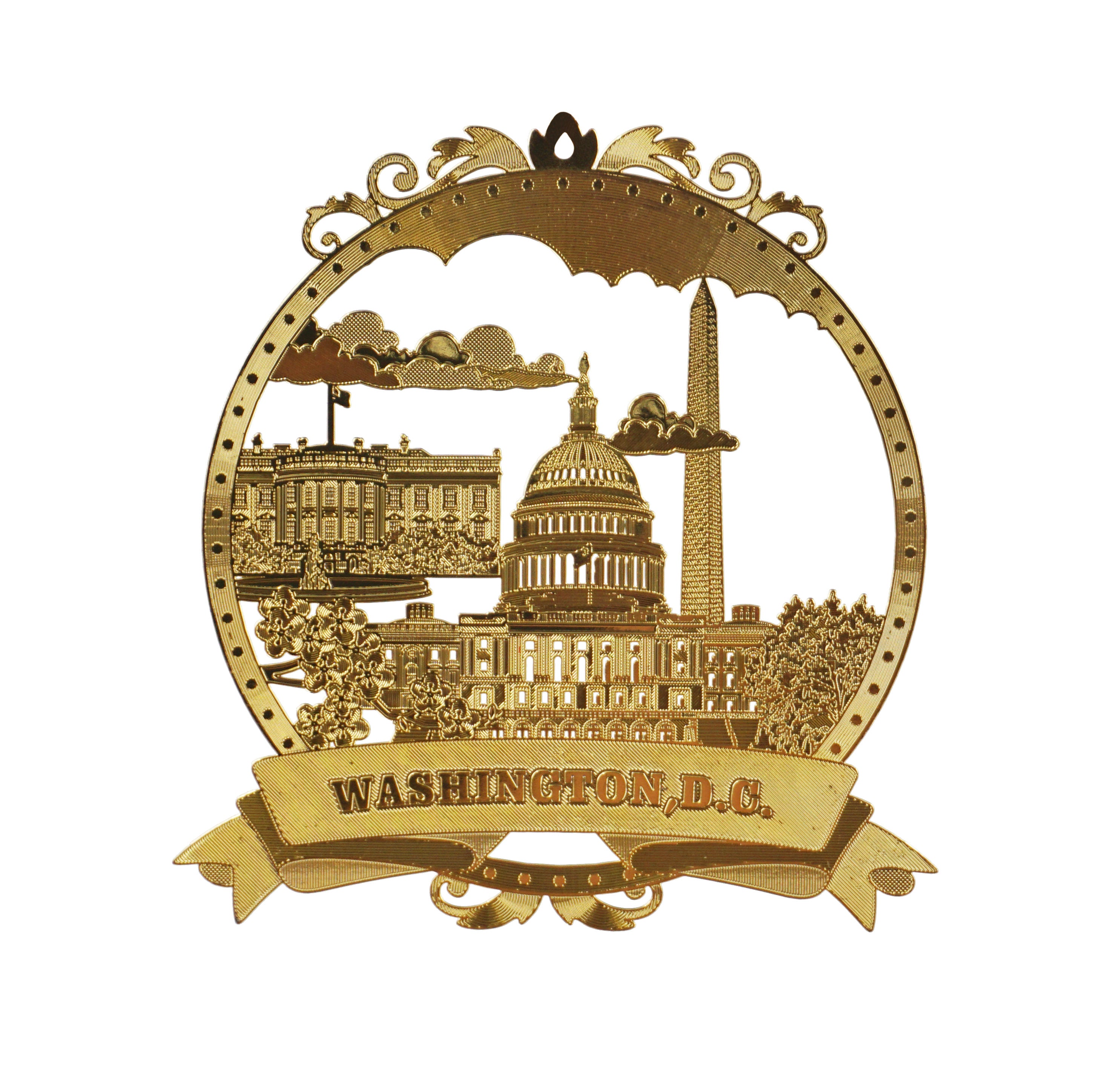 Washington DC Panoramic Metal Ornament
