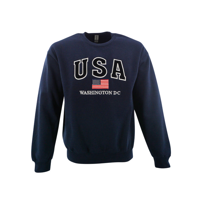 Washington DC Crewneck USA Flag Navy