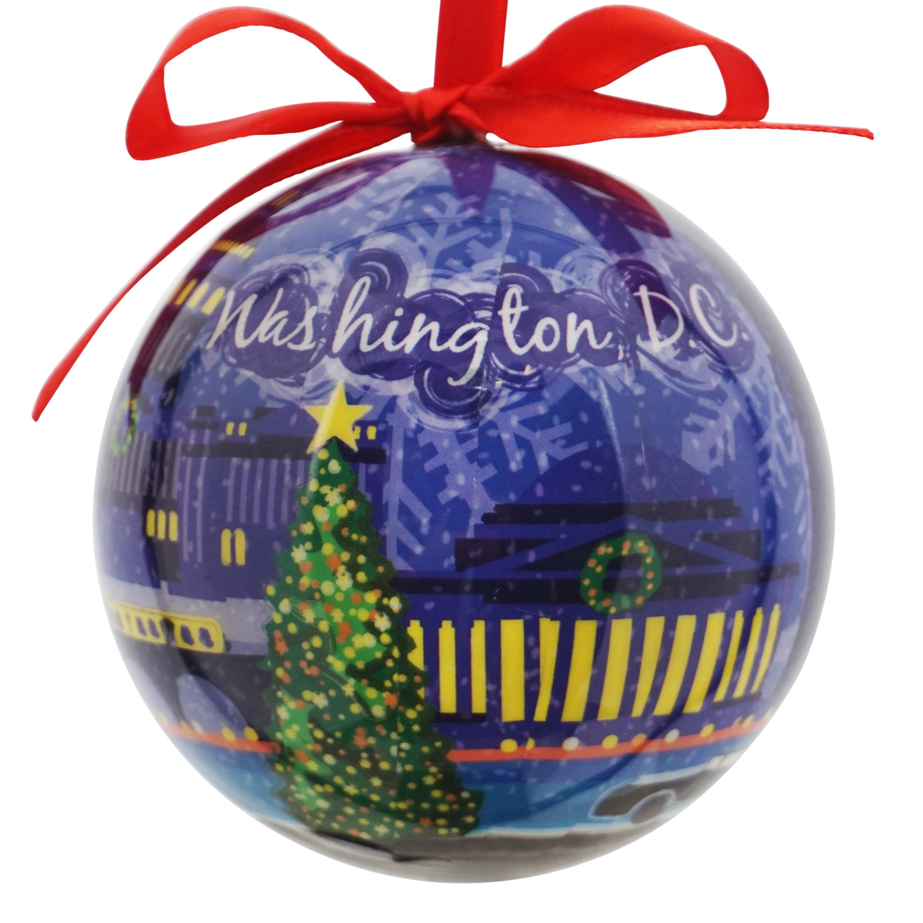 Washington DC Midnight Blue Plastic Ball Ornament