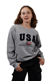 Washington DC Crewneck USA Flag
