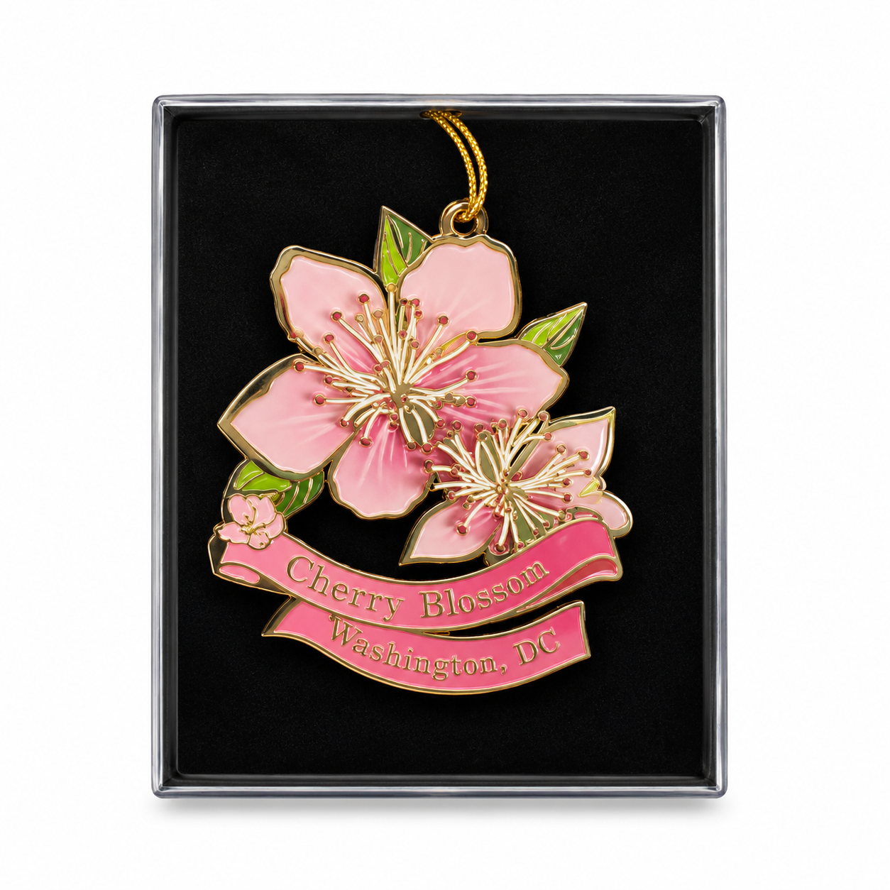 Cherry Blossom Washington DC Gold-Tone Ornament
