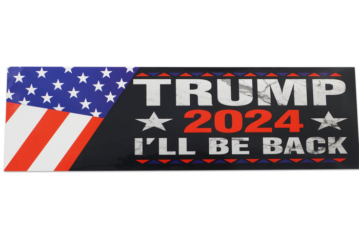 TRUMP BLACK STICKER  "TRUMP 2024 I’LL BE BACK"