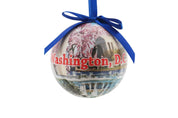 Washington DC Cherry Blossom - Blue Plastic Ball Ornament