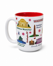 Washington DC Panda Cherry Blossom Landmarks Ceramic Mug