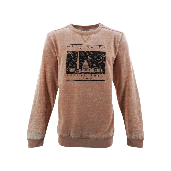 Washington DC Crewneck Ladies Vintage Washed Clay