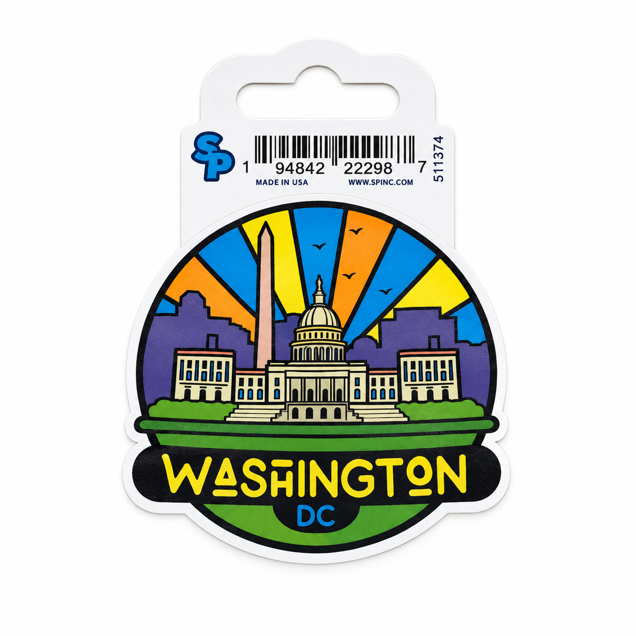 Washington DC Panorama Round Small Sticker