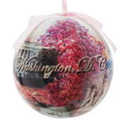 Washington DC Buildings & Cherry Blossom Plastic Ball Ornament