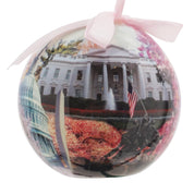 Washington DC Buildings & Cherry Blossom Plastic Ball Ornament