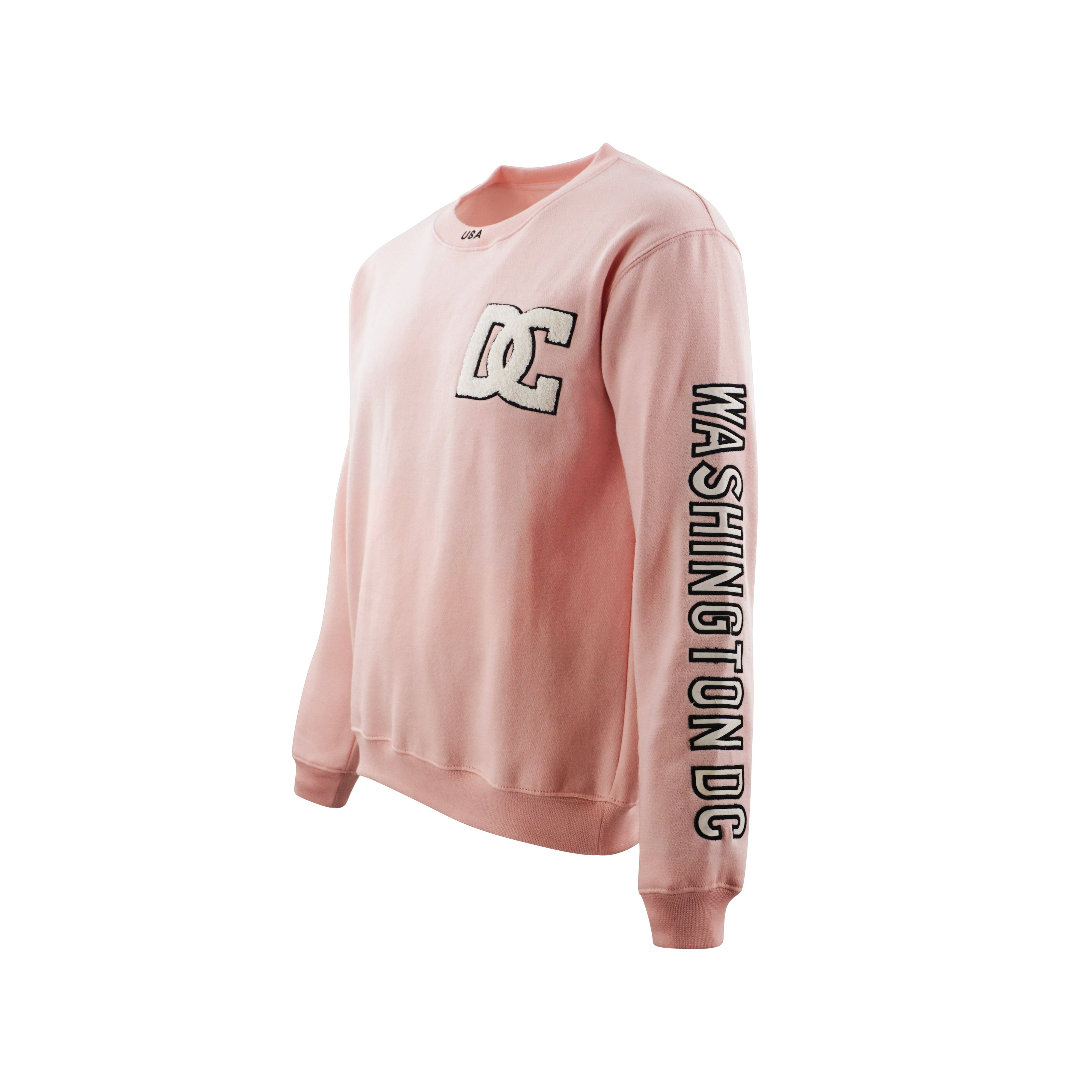 Washington DC Crewneck DC Patch Embroidered Pink or White
