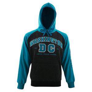 Washington DC Hoodie Big DC Two Tone Turquoise/Charcoal