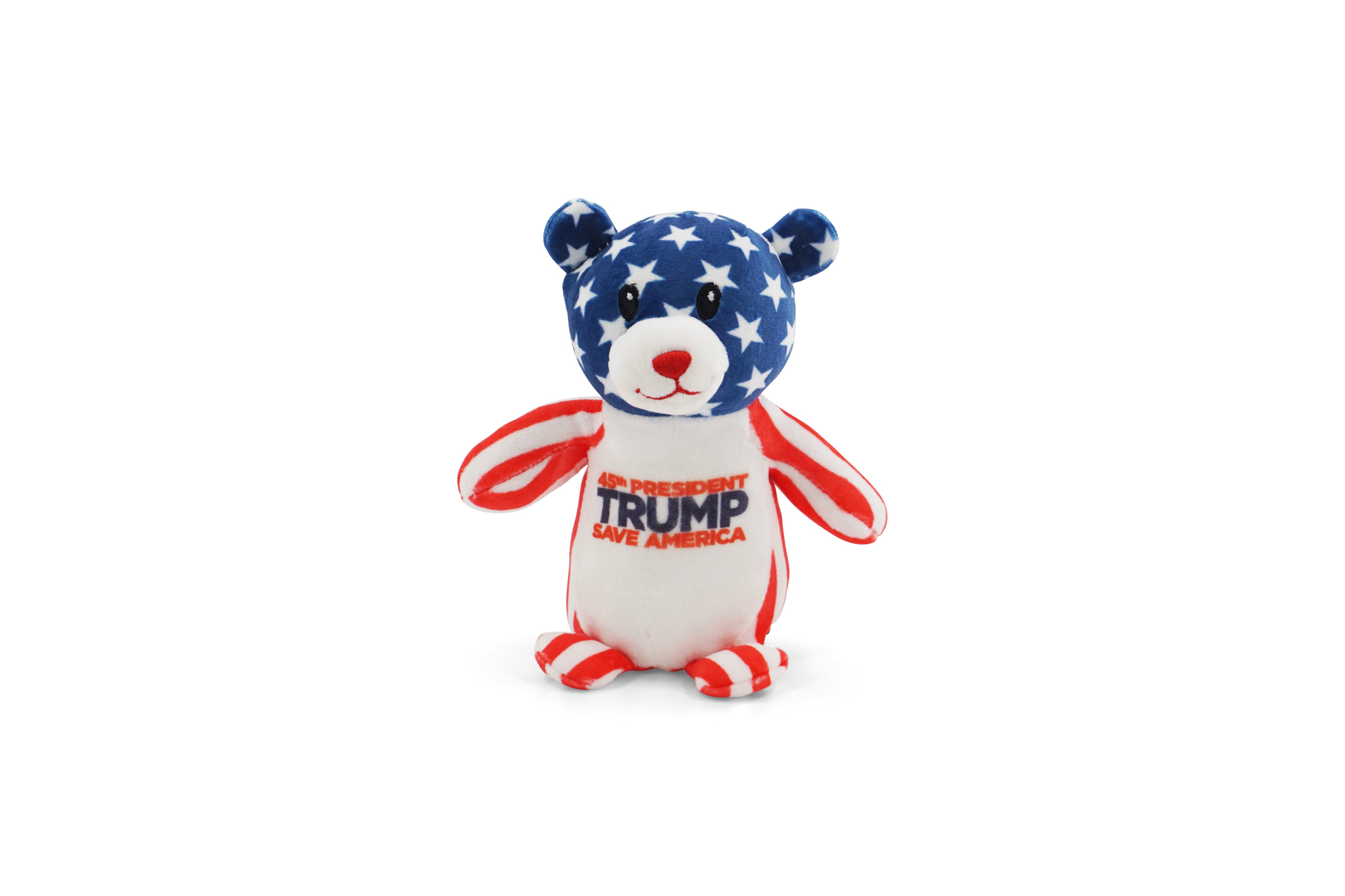 7" TRUMP "SAVE AMERICA" FLAG SQUISHY BEAR