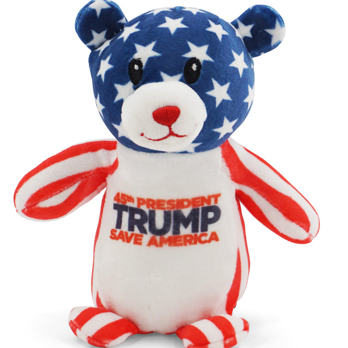 7" TRUMP "SAVE AMERICA" FLAG SQUISHY BEAR