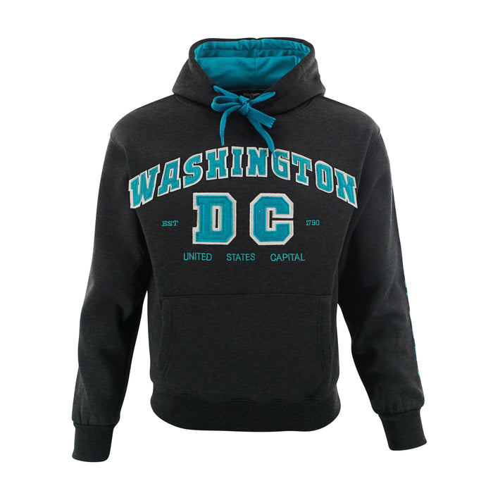 Washington DC Hoodie Big DC Charcoal/Turquoise