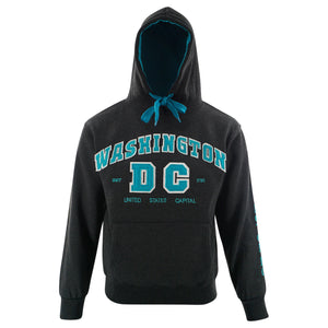 Washington DC Hoodie Big DC Charcoal/Turquoise