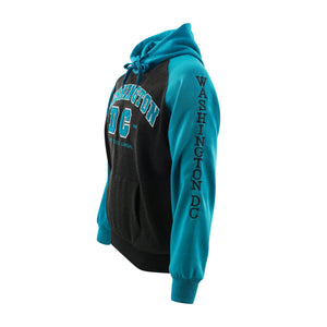 Washington DC Hoodie Big DC Two Tone Turquoise/Charcoal