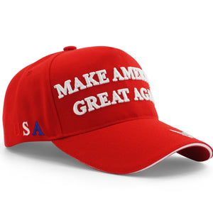 "Make America Great Again" WITH TRUMP SIGNATURE Embroidered Baseball Cap Red