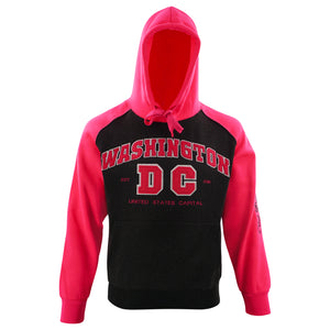 Washington DC Hoodie Big DC Two Tone Pink/Charcoal