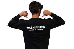 ADULT CREWNECK DC CREW WASHINGTON DC BACK BLACK