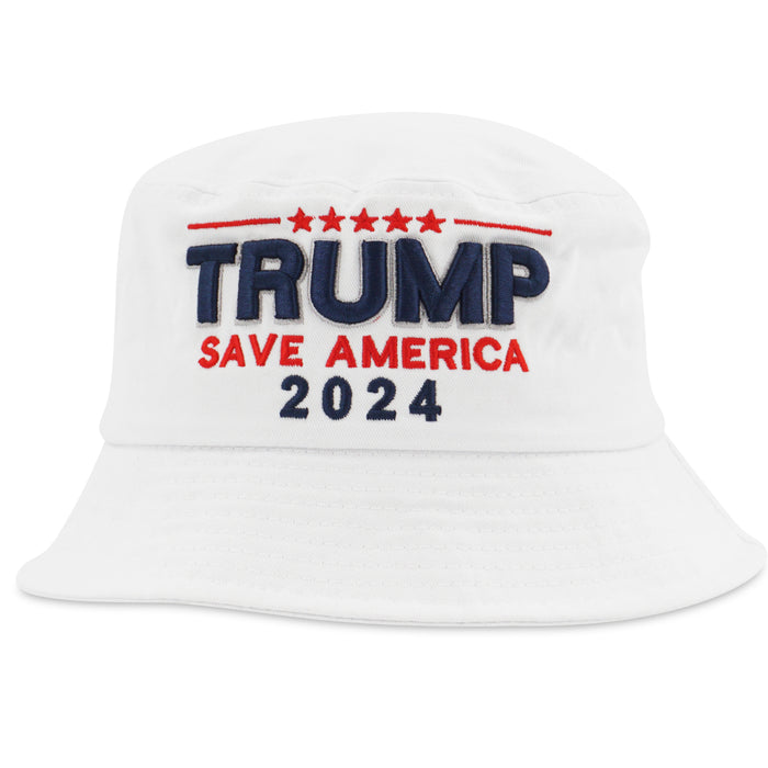 TRUMP "SAVE AMERICA" 2024 BUCKET HAT WHITE