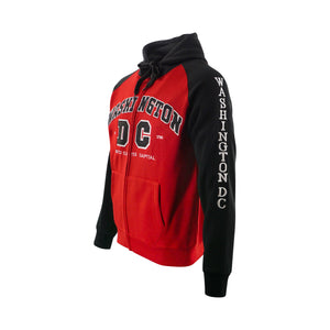 Washington DC Zipper Hoodie TWO TONE RED/BLACK