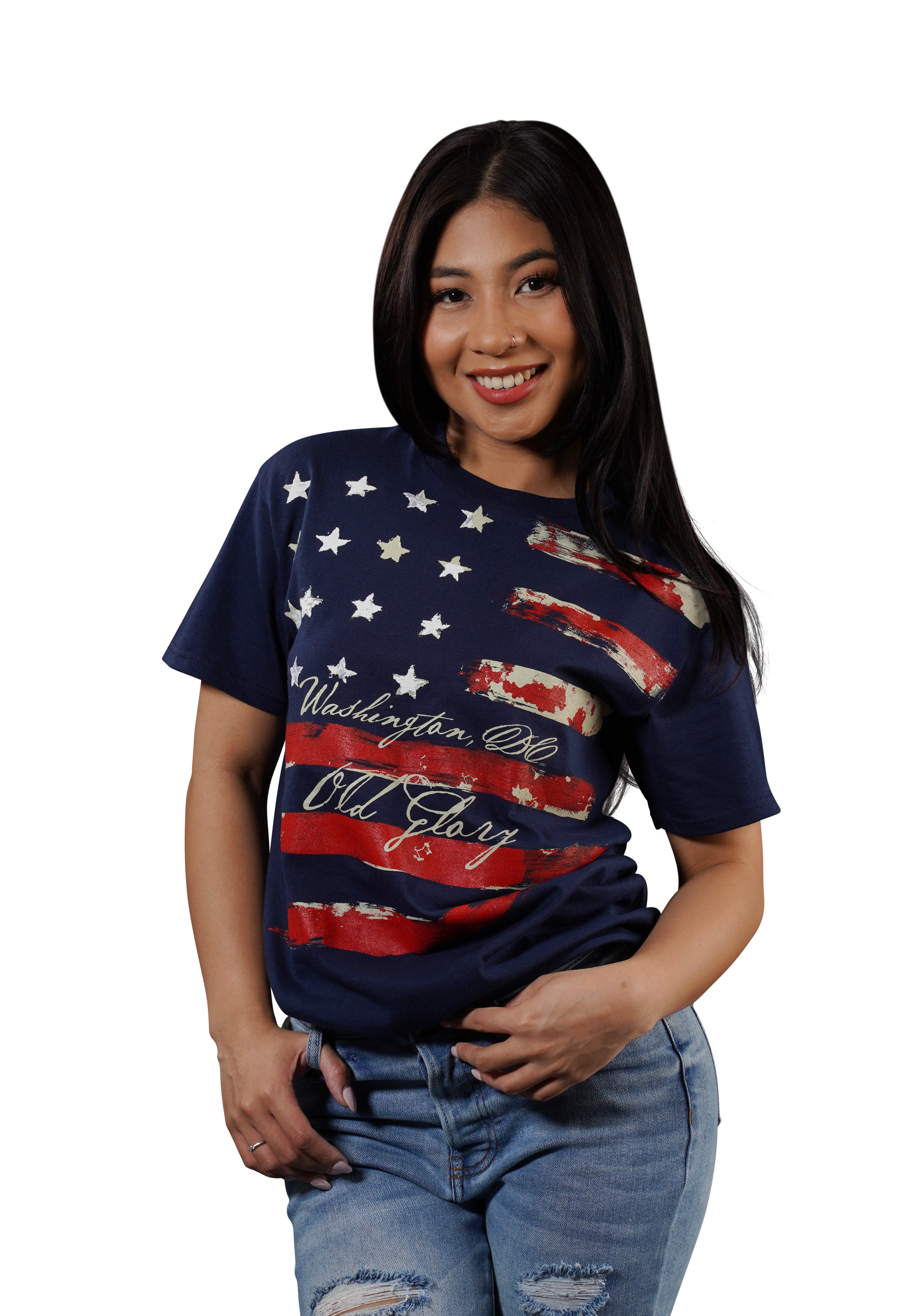 Washington DC USA Flag Distress T-Shirt