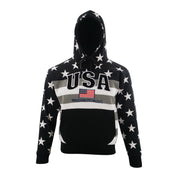 Washington DC Hoodie USA American Flag/ Black&White