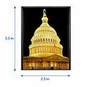 US Capitol At Night Wooden Magnet