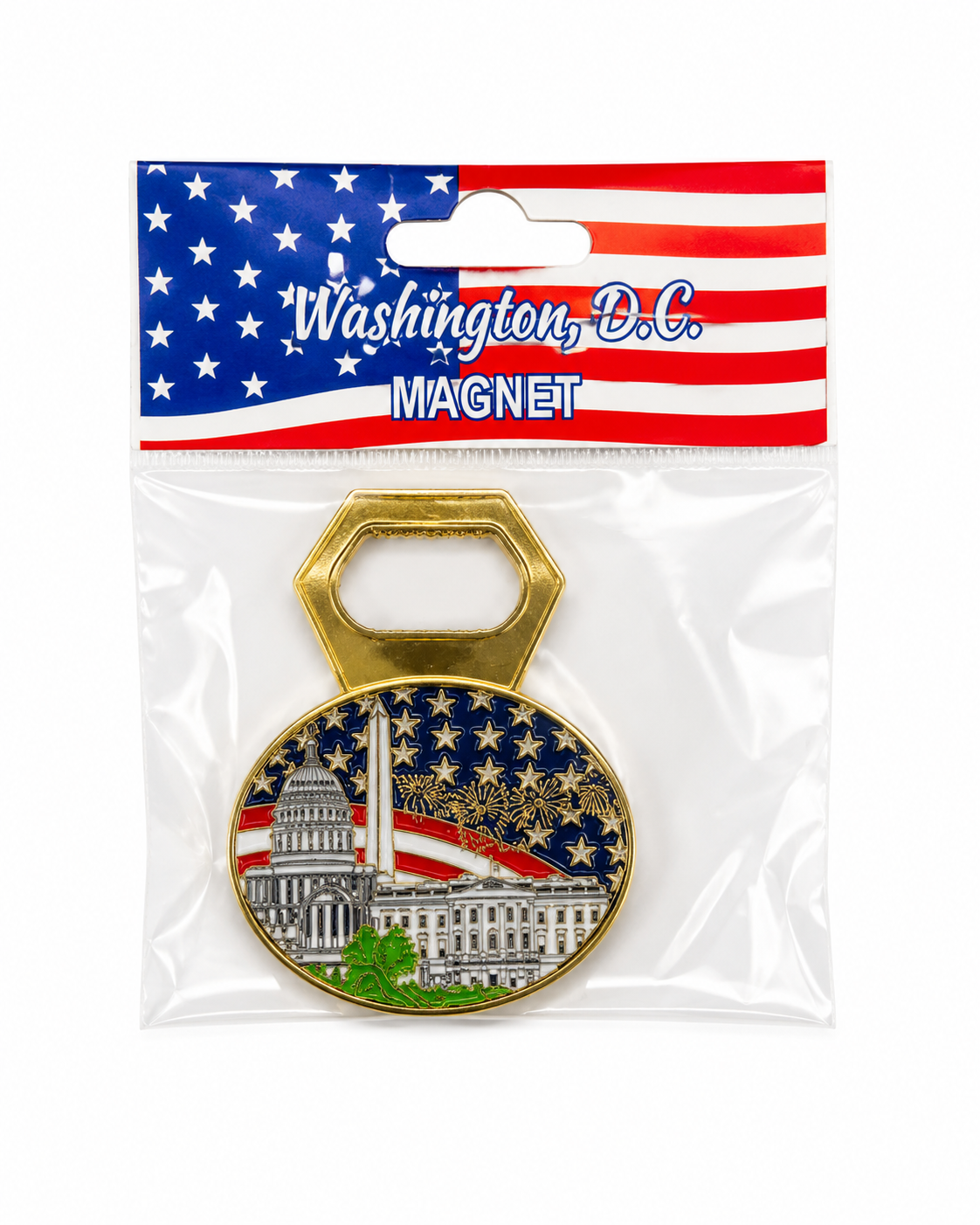 Washington DC Patriotic Bottle Opener Magnet Souvenir