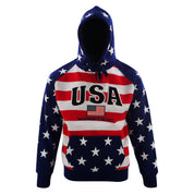 Washington DC Hoodie USA American Flag/ Black&White